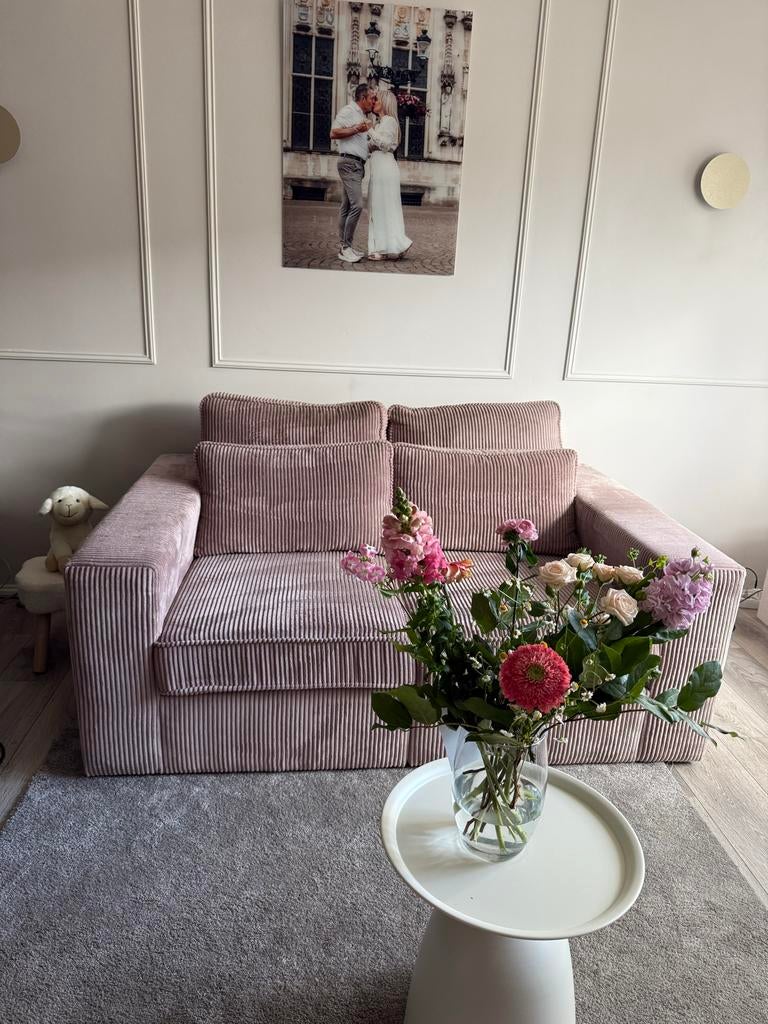 Bank Blossom, twee delen, hoge leuning, Ophalen, 100 tot 125 cm, 150 tot 200 cm, Tweepersoons