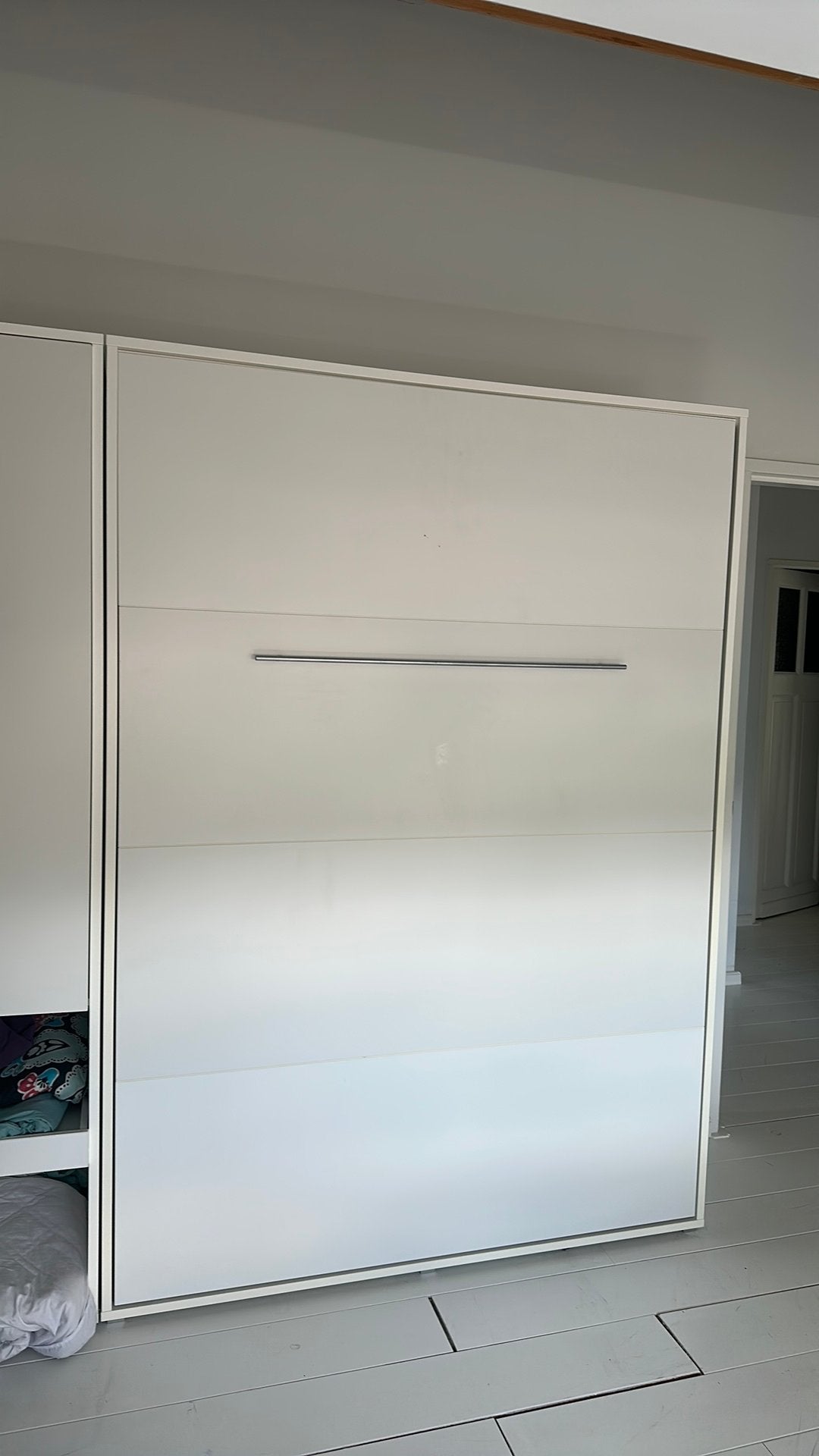 140 cm opklapbed met kast inclusief matras, Ophalen, Zo goed als nieuw, Hout, 140 cm