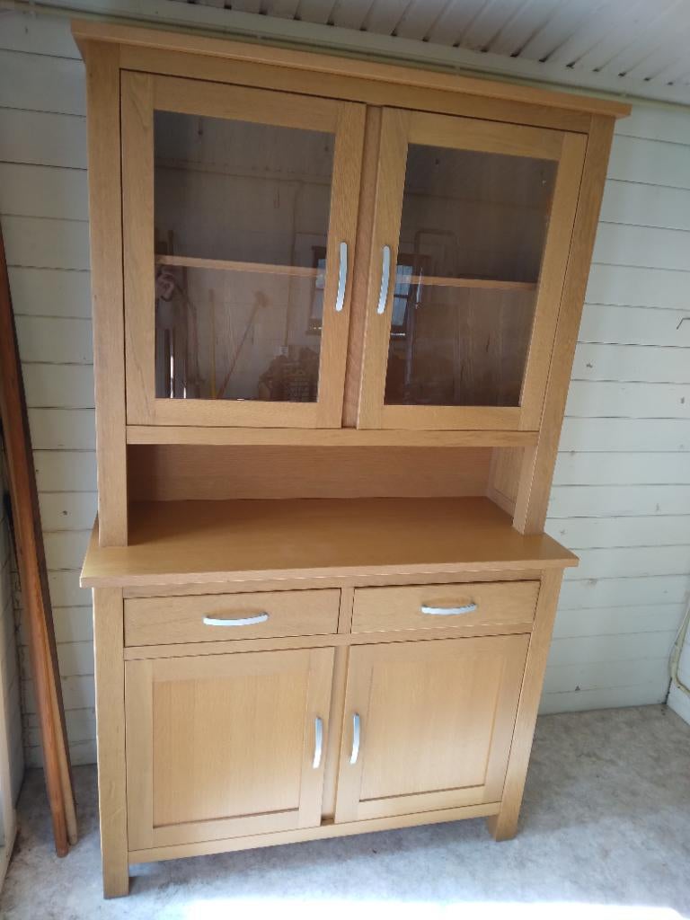 Buffetkast-massief blank eiken, Ophalen, Gebruikt, 100 tot 150 cm, 200 cm of meer