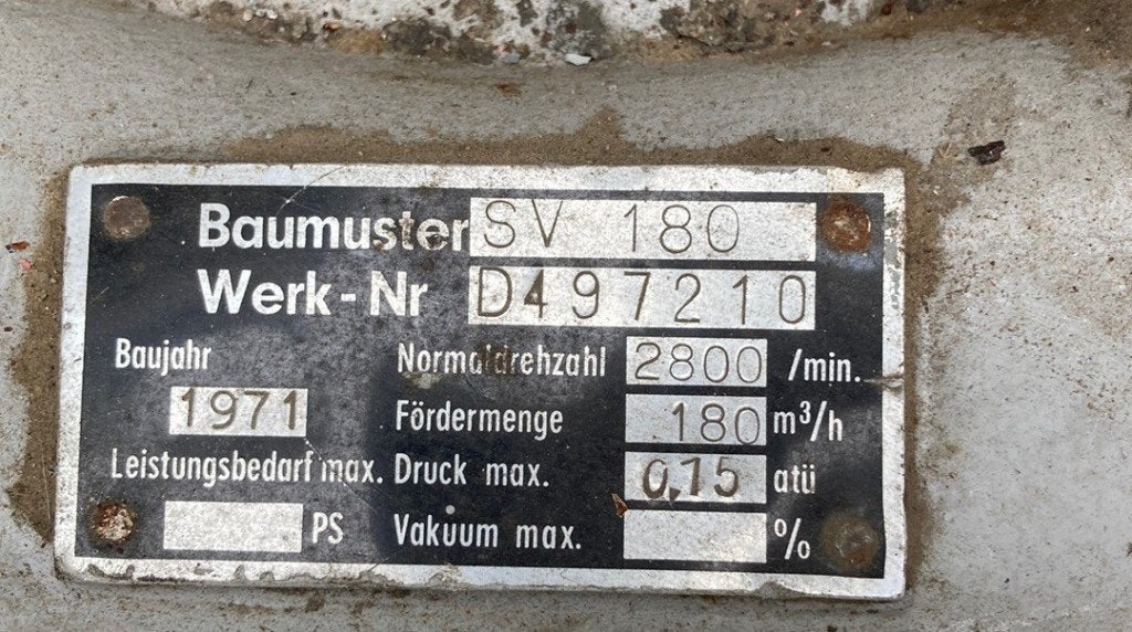Baumuster pomp, Ophalen, Gebruikt