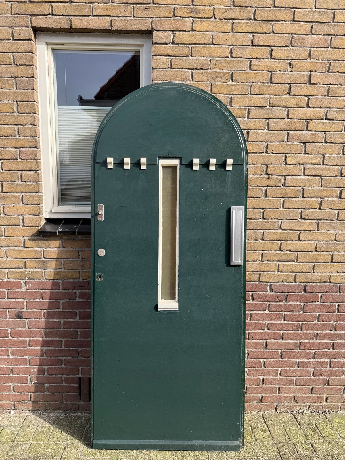 Authentieke jaren ‘30 buitendeur, Ophalen, Gebruikt, 80 tot 100 cm, 215 cm of meer