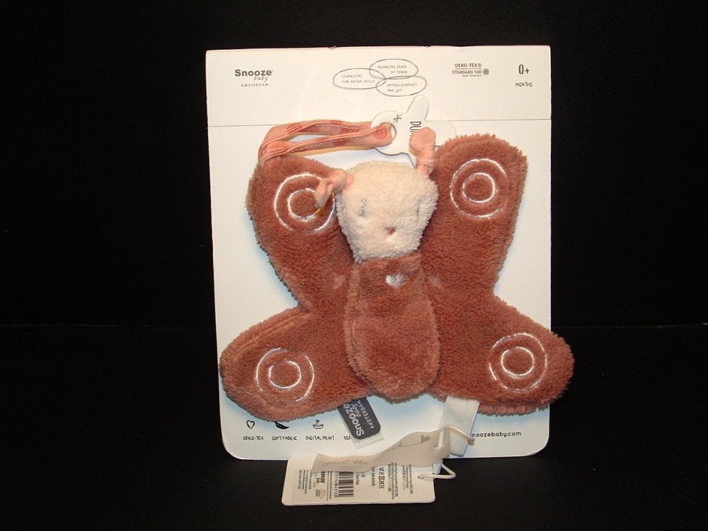 SNOOZEBABY VLINDER KNUFFELDOEK PLUCHE OUDROZE MET, Ophalen of Verzenden, Nieuw, Overige typen