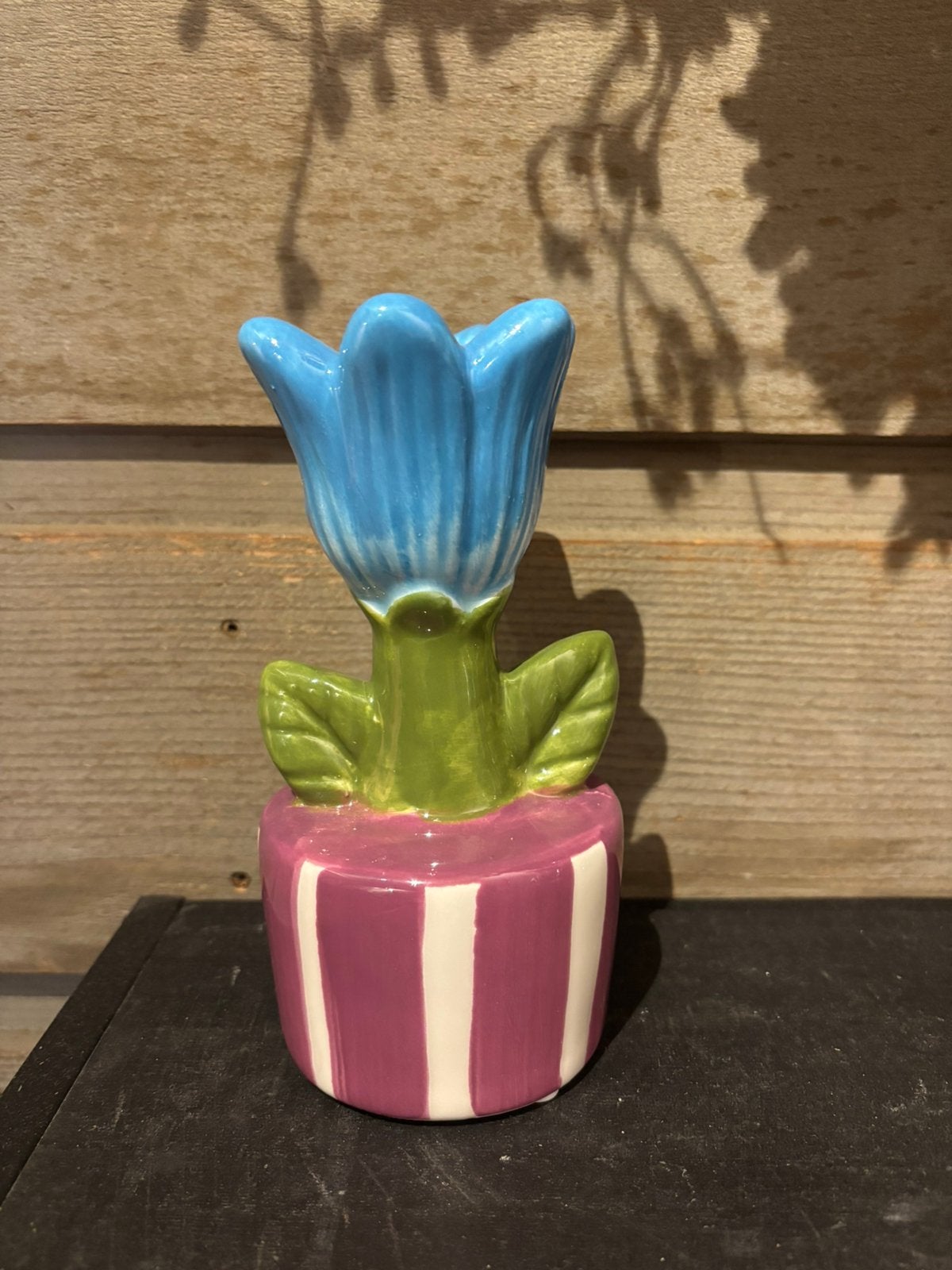 Gekleurde kandelaar, Blauw, Overige merken, Ophalen of Verzenden, Zo goed als nieuw