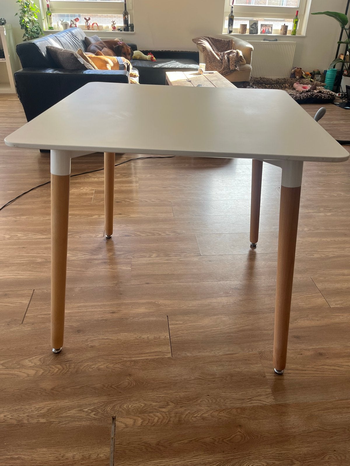 Witte vierkante tafel - 80x80x75 cm, Huis en Inrichting, Ophalen, Gebruikt, Vierkant, 50 tot 100 cm