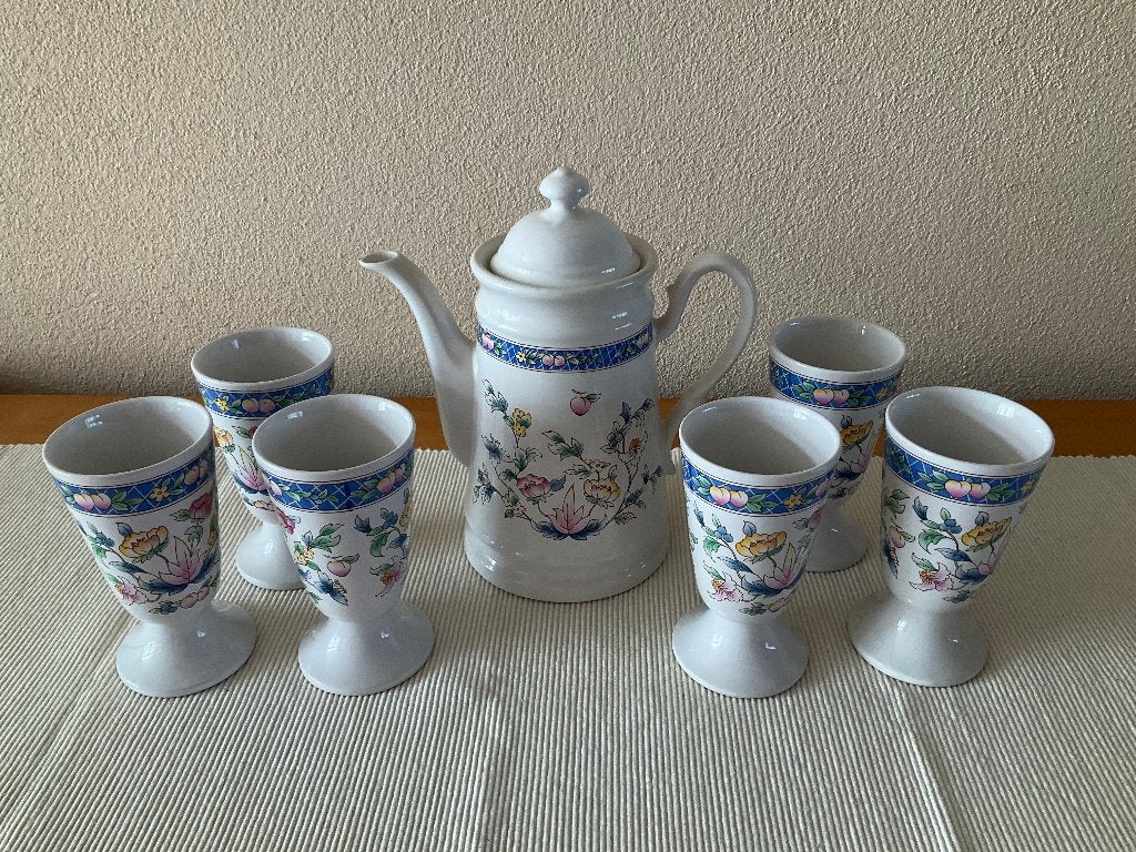 koffie servies - jaren '80 - fuit Frankrijk, Ophalen of Verzenden, Zo goed als nieuw, Overige stijlen, Overige typen