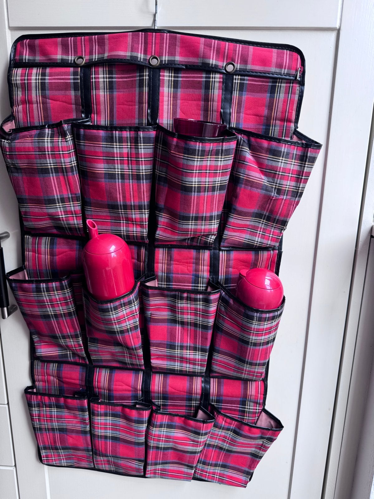 Retro rood geruite hang organizer, Caravans en Kamperen, Caravan accessoires, Ophalen of Verzenden, Gebruikt