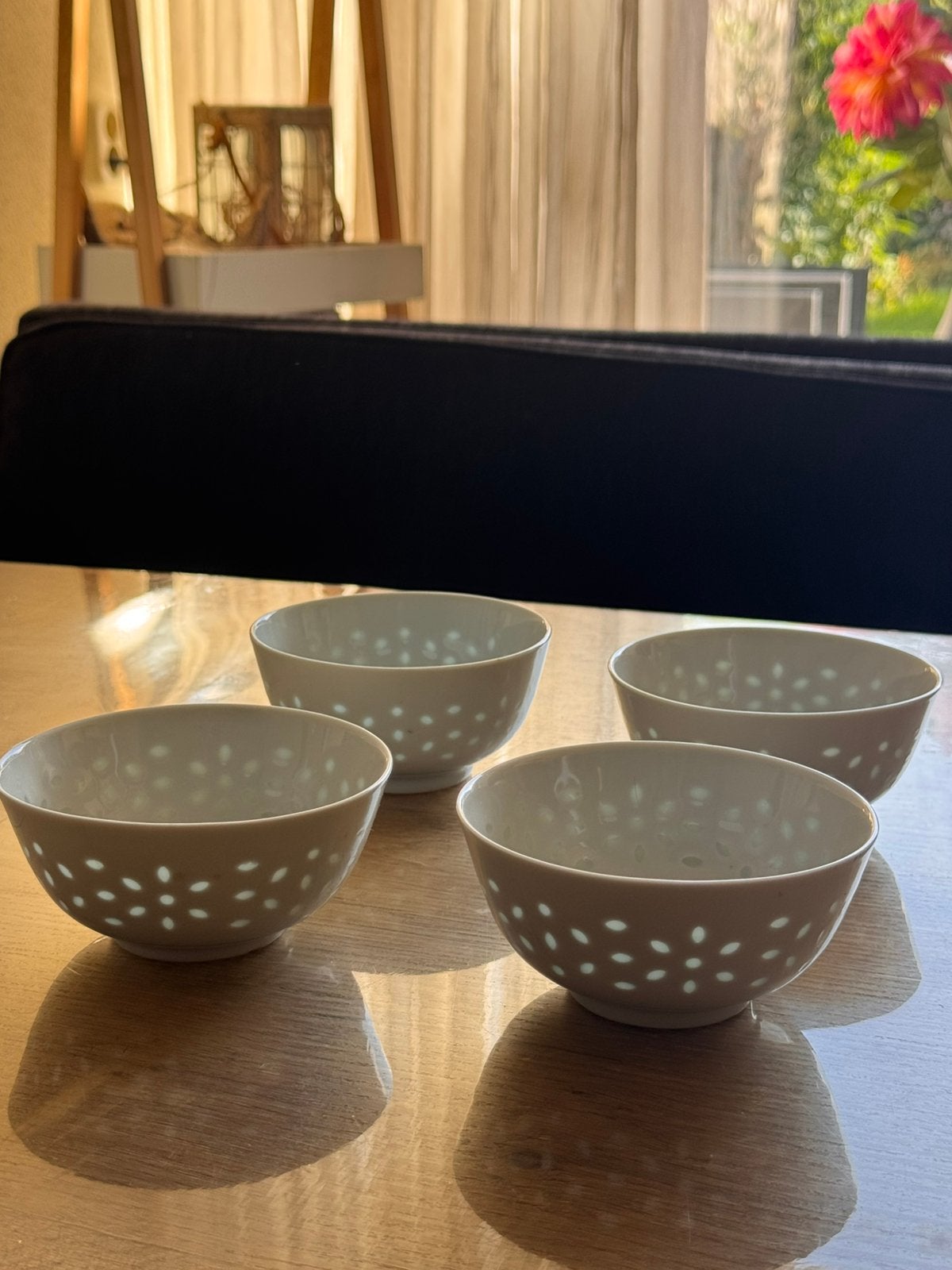 4x Vintage Rijstkorrel Porselein Kommetjes, Ophalen of Verzenden