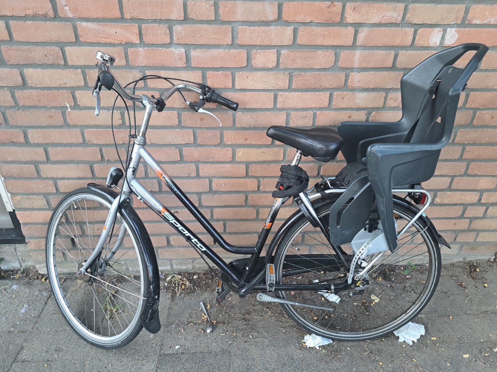 Sparta fiets met kinderzitje - Gebruikt, Ophalen, Terugtraprem, Sparta, Versnellingen