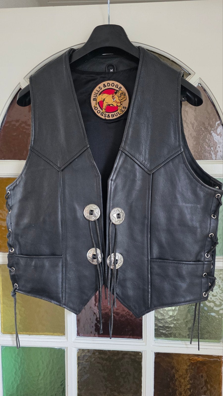 Leren motorvest mt. M met 2 binnenzakken - Bulls & Dogs, Ophalen of Verzenden, Gedragen, Bulls & Dogs