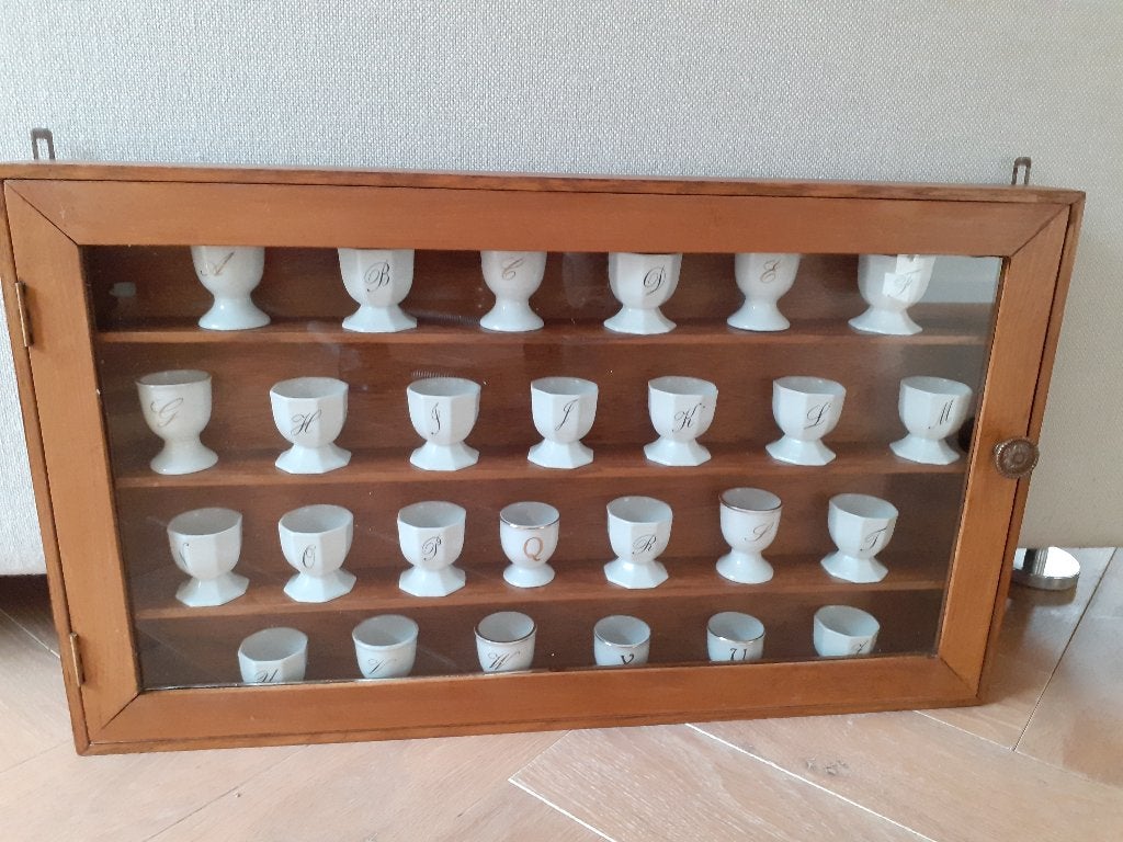 Eierdoppen met alle letters van het Alfabet *eureka*, Ophalen of Verzenden, Zo goed als nieuw