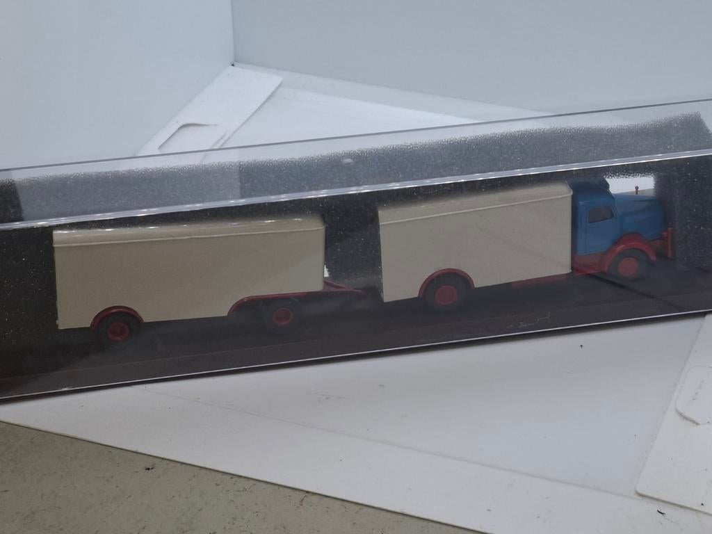 Vrachtwagen met trailer in doosje ho, Ophalen of Verzenden, Zo goed als nieuw, Bus of Vrachtwagen, Overige merken