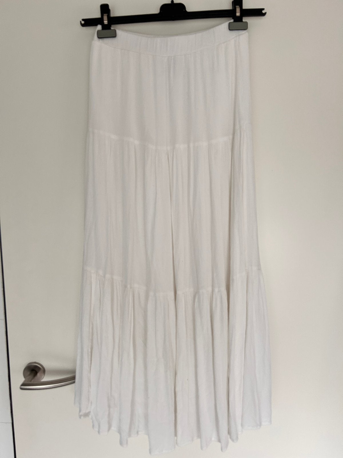 Stradivarius Witte Maxi Rok Maat S, Wit, Ophalen of Verzenden, Zo goed als nieuw, Maat 36 (S)