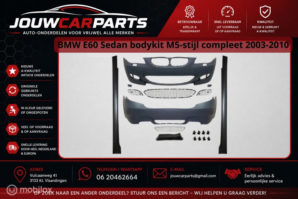 Bodykit  BMW 5-serie E60 ('03-'07) m5 / m tech / m paket, Nieuw, Ophalen of Verzenden, BMW, BMW