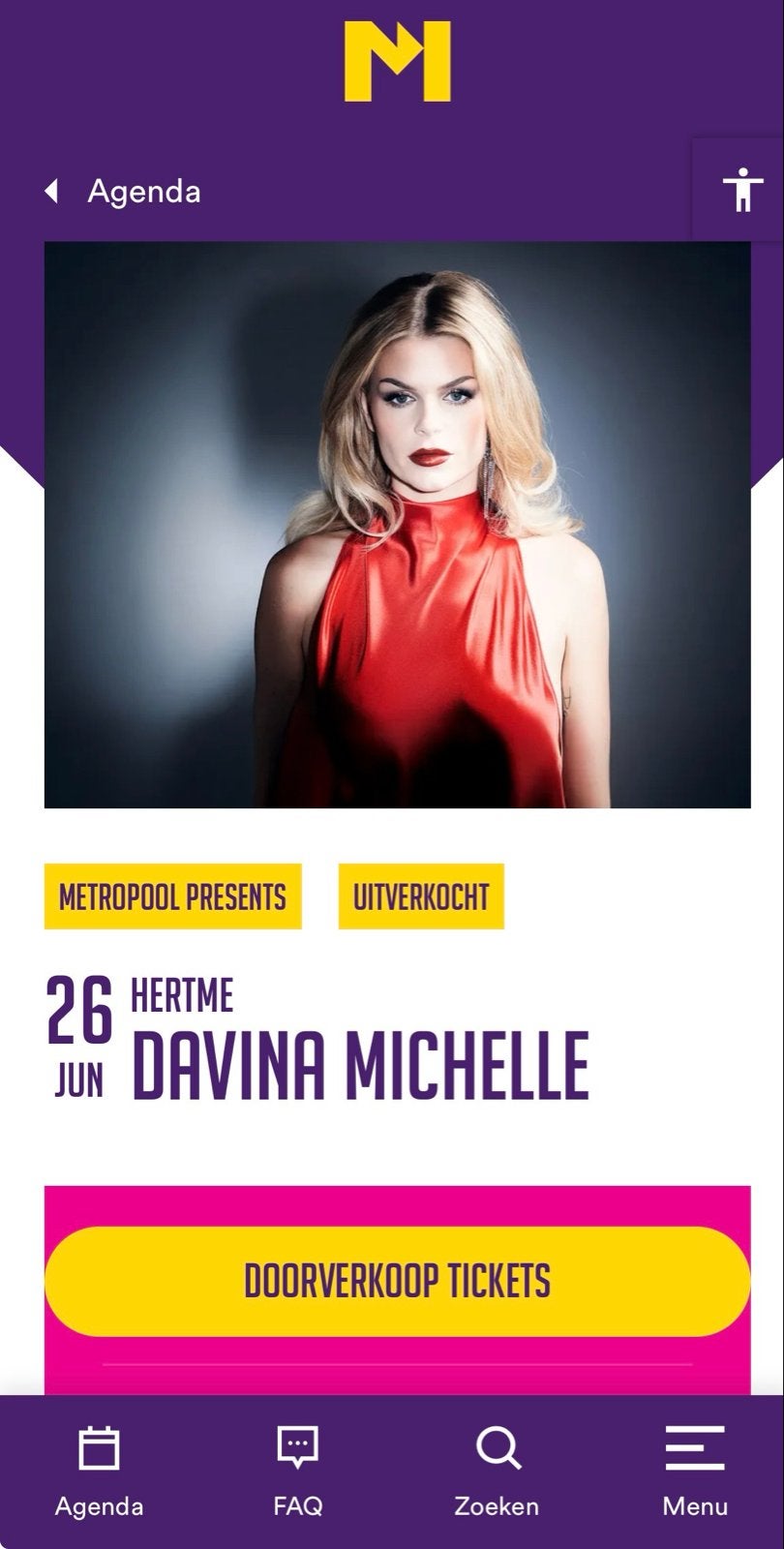 2 x ticket Davina Michelle in Hertme, Eén persoon