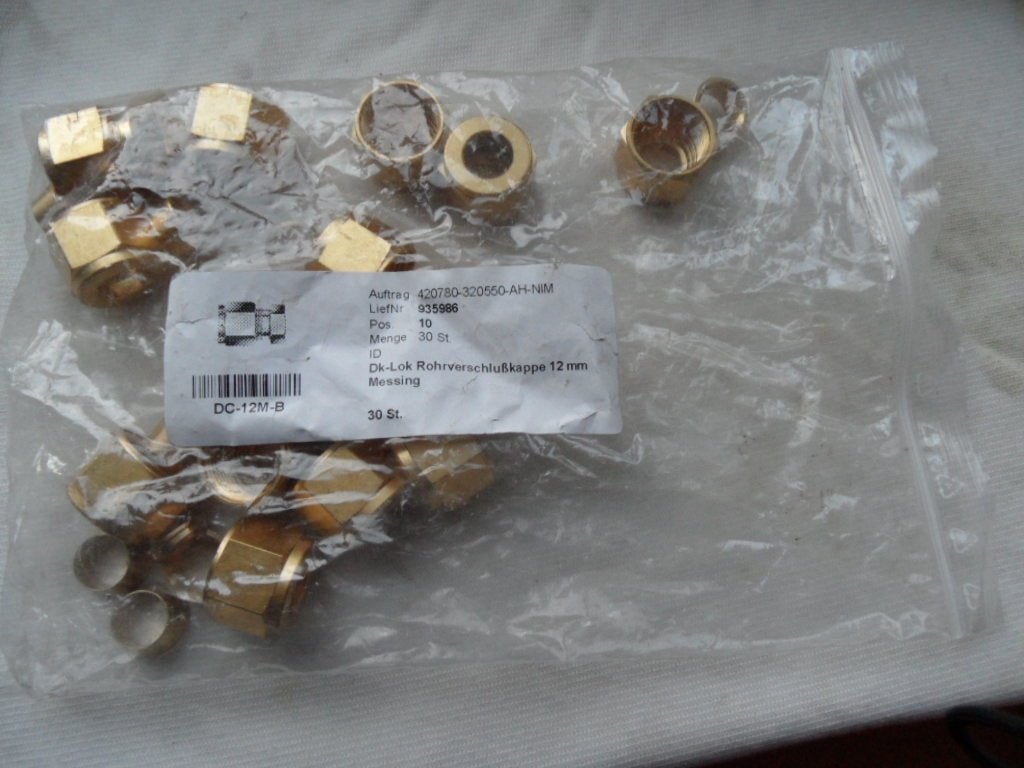 Dk-Lok 12M-S messing blinde moer 1/2"binnendraad, Ophalen of Verzenden, Nieuw