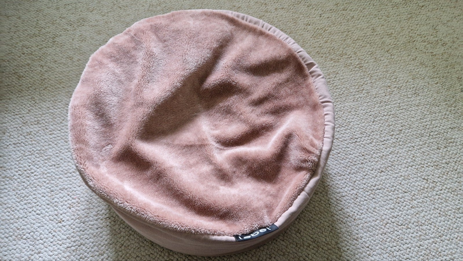 Poef Lebel rond - Roze/Beige, Ophalen, Roze