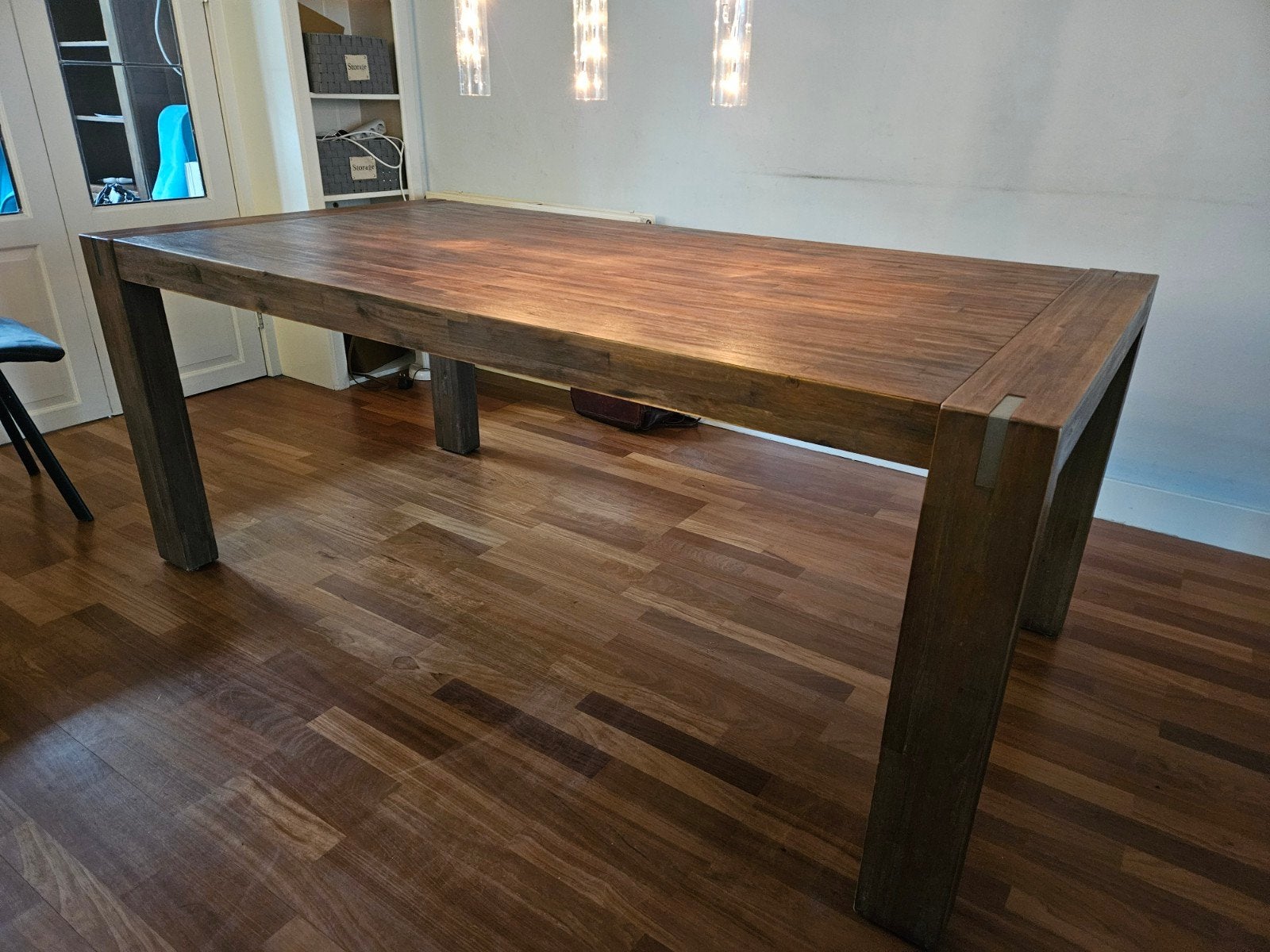 Robuuste houten Eettafel (acacia) - 190x100x78 cm, Huis en Inrichting, Ophalen, Gebruikt, 50 tot 100 cm, Vijf personen of meer