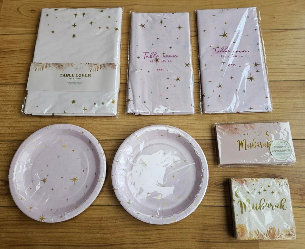 Chique Roze/Goud Ramadan/Eid Mubarak Decoratie Set, Huis en Inrichting, Keuken | Keukenbenodigdheden, Nieuw, Ophalen of Verzenden