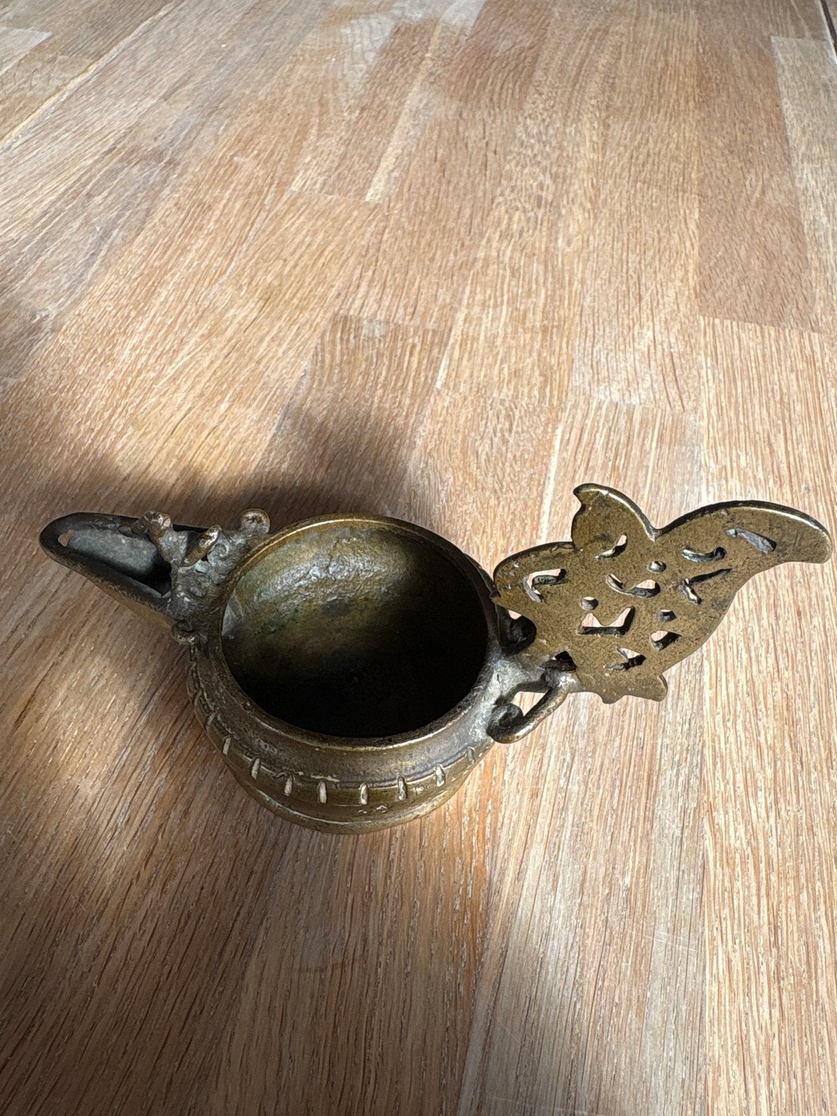 Antiek Koperen/Bronzen Snavellampje – Authentiek Olielampje, Ophalen of Verzenden