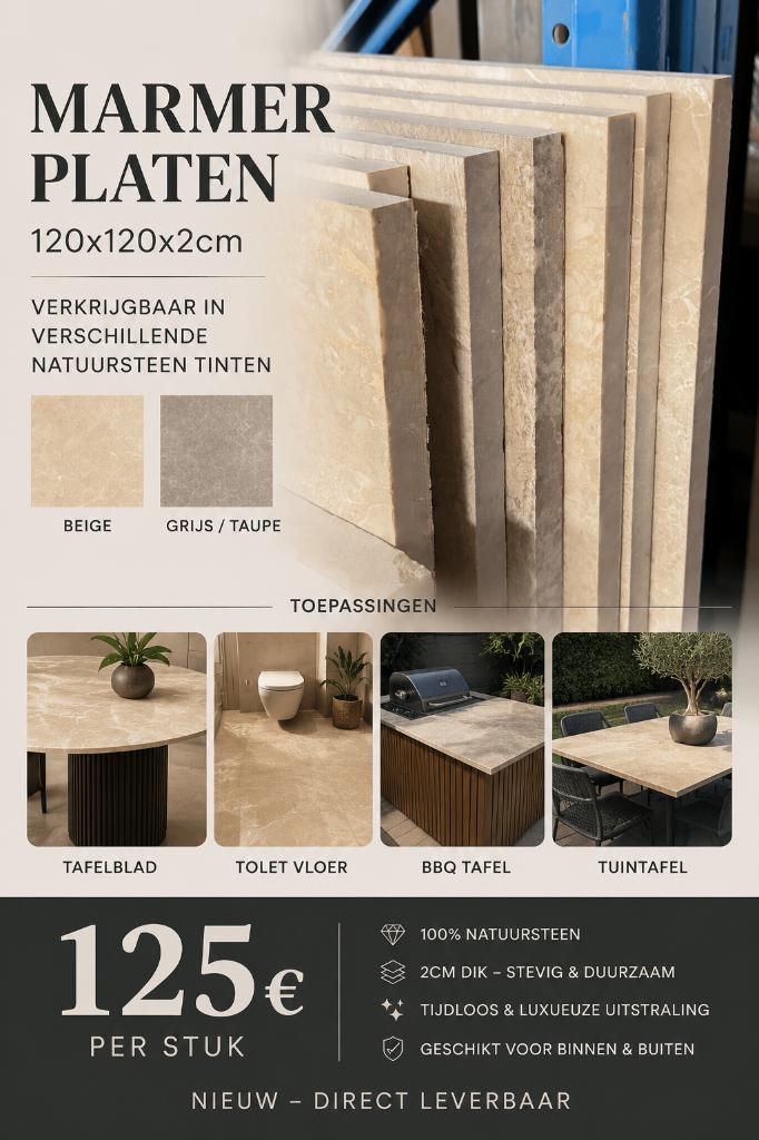 Natuursteen platen, Doe-het-zelf en Verbouw, Platen en Panelen, Ophalen, Nieuw