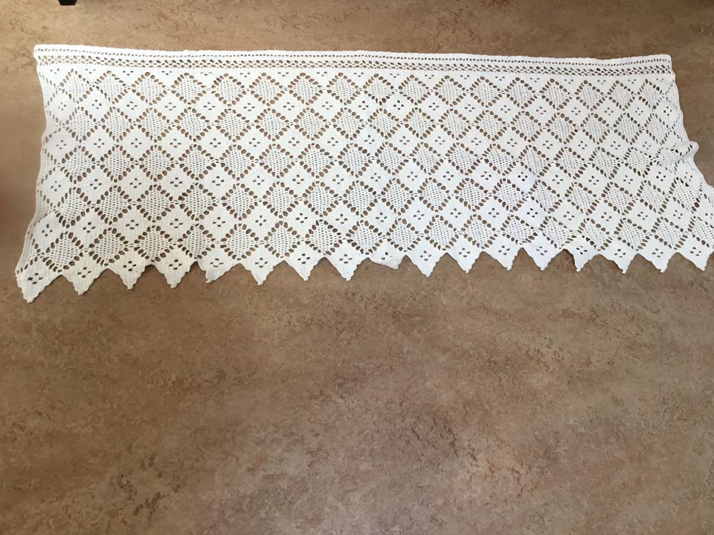 Gehaakt wit katoenen valletje - 135 x 55 cm, Ophalen, Gebruikt