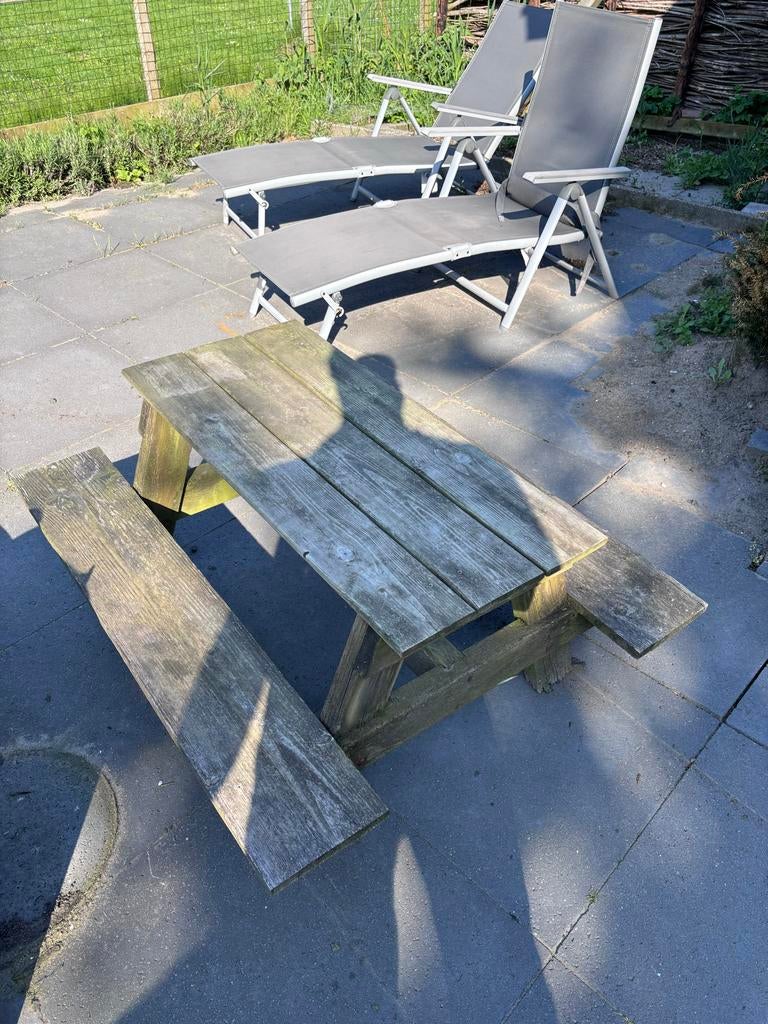 Houten picknicktafel voor kinderen - Gebruikt, Tuin en Terras, Picknicktafels, Ophalen, Zo goed als nieuw, Rechthoekig, Hout