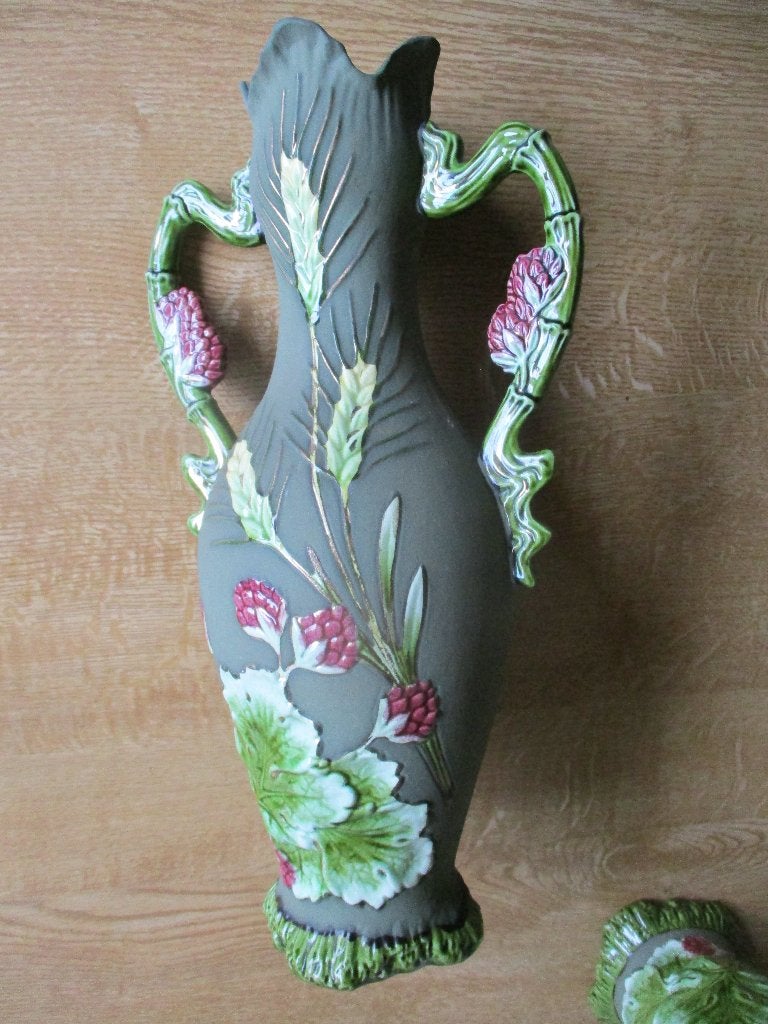Turn Teplitz jugendstil art nouveau vaas bloembak majolica, Ophalen