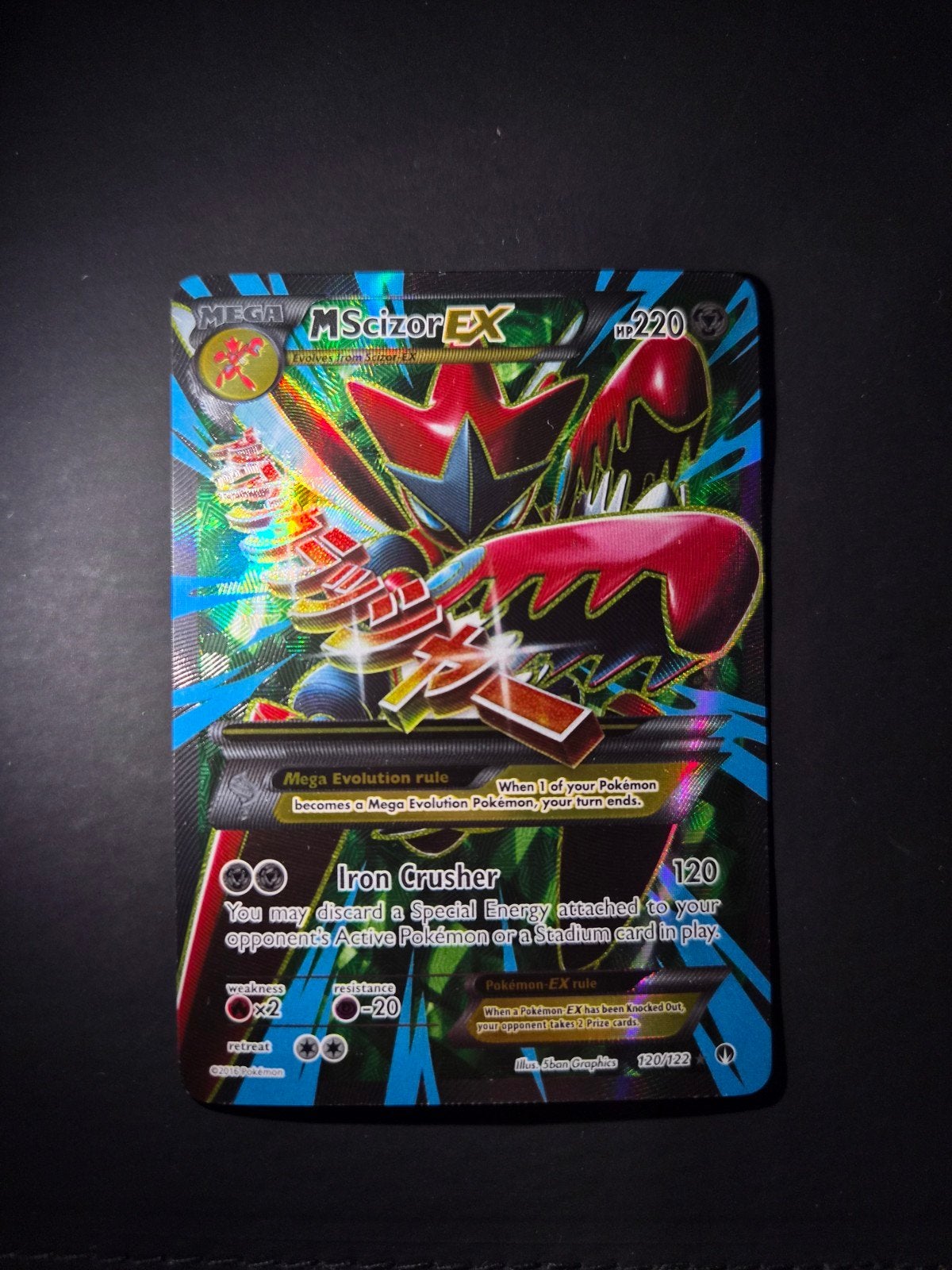 Mega Scizor EX 120 Pokemon Breakpoint, Ophalen of Verzenden, Zo goed als nieuw, Booster, Foil