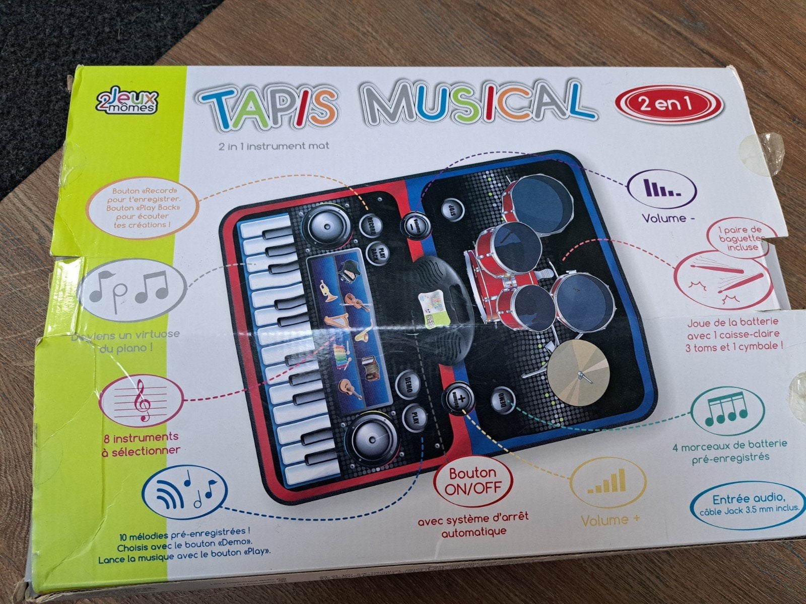 2-in-1 Muziekmat: Piano & Drumstel voor Kinderen, Ophalen, Nieuw, Overige typen, Met geluid