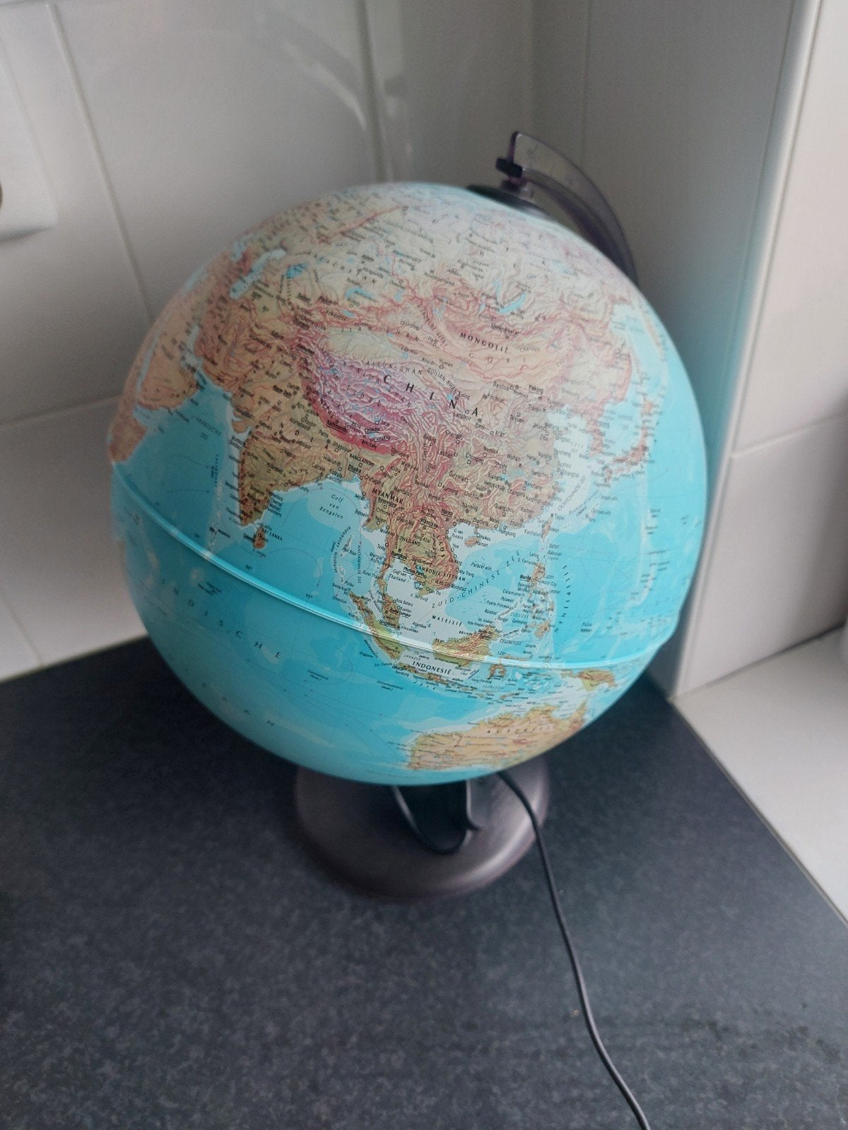 Wereldbol lamp Technodidactica - Verlichte globe 35 cm, Ophalen of Verzenden, Educatief, Zo goed als nieuw, Kinderwereldbol
