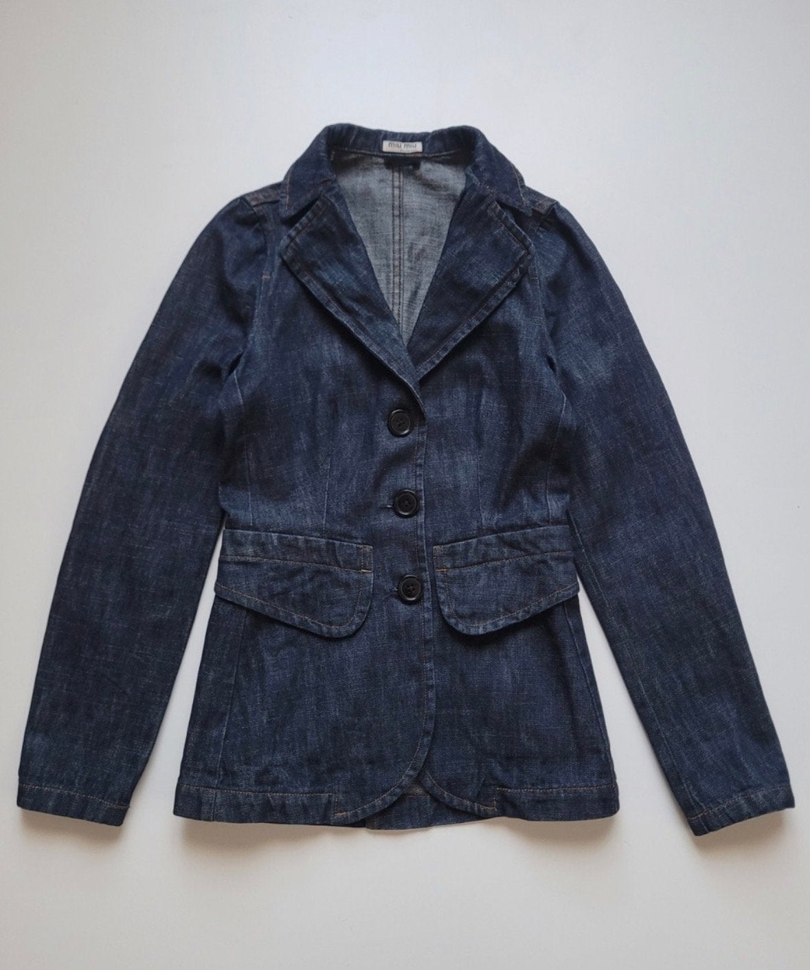 Stijlvol jasje van miu miu maat 40, Maat 38/40 (M), Blauw, Ophalen of Verzenden, Jasje