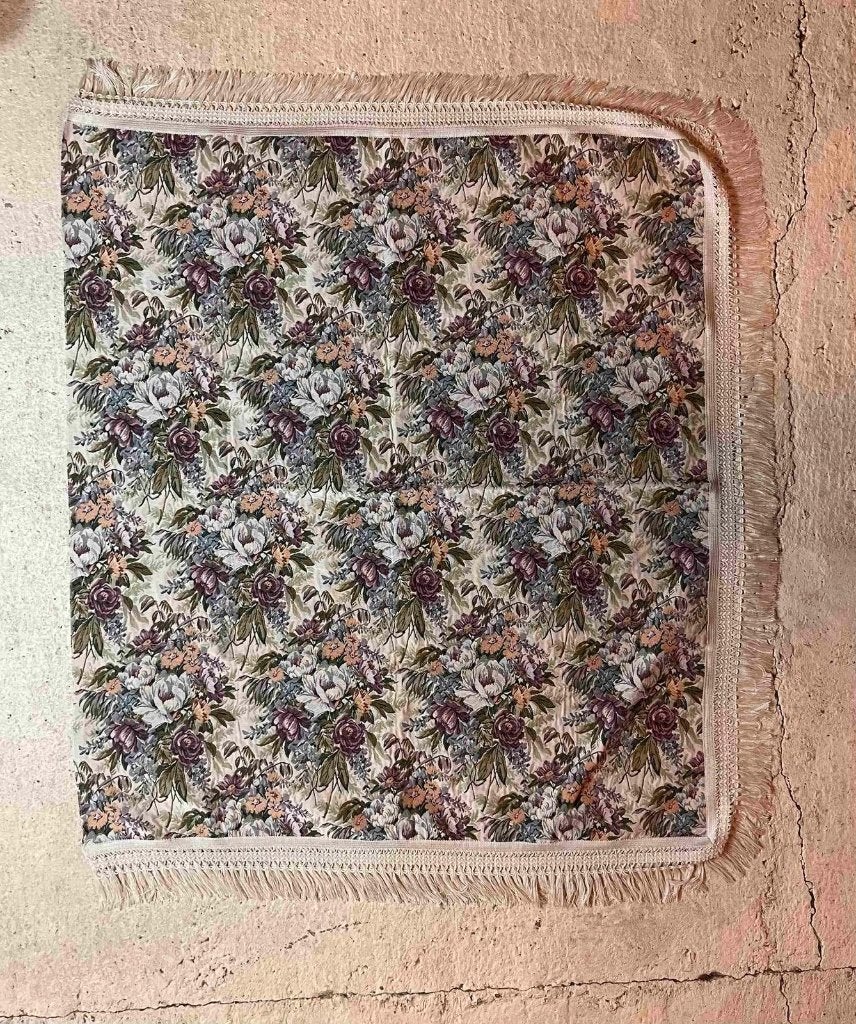 Vintage brocante bedsprei foulard bloemenpatroon 307/151, Ophalen of Verzenden