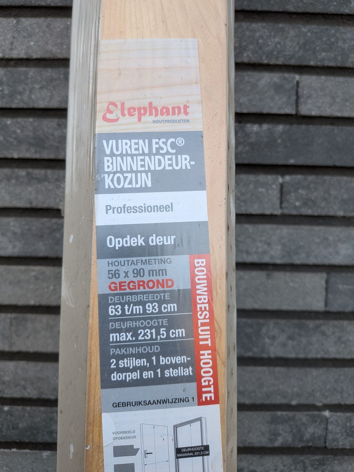 Nieuw Elephant Vuren FSC Binnendeurkozijn, Ophalen, 80 tot 100 cm, 215 cm of meer, Binnendeur