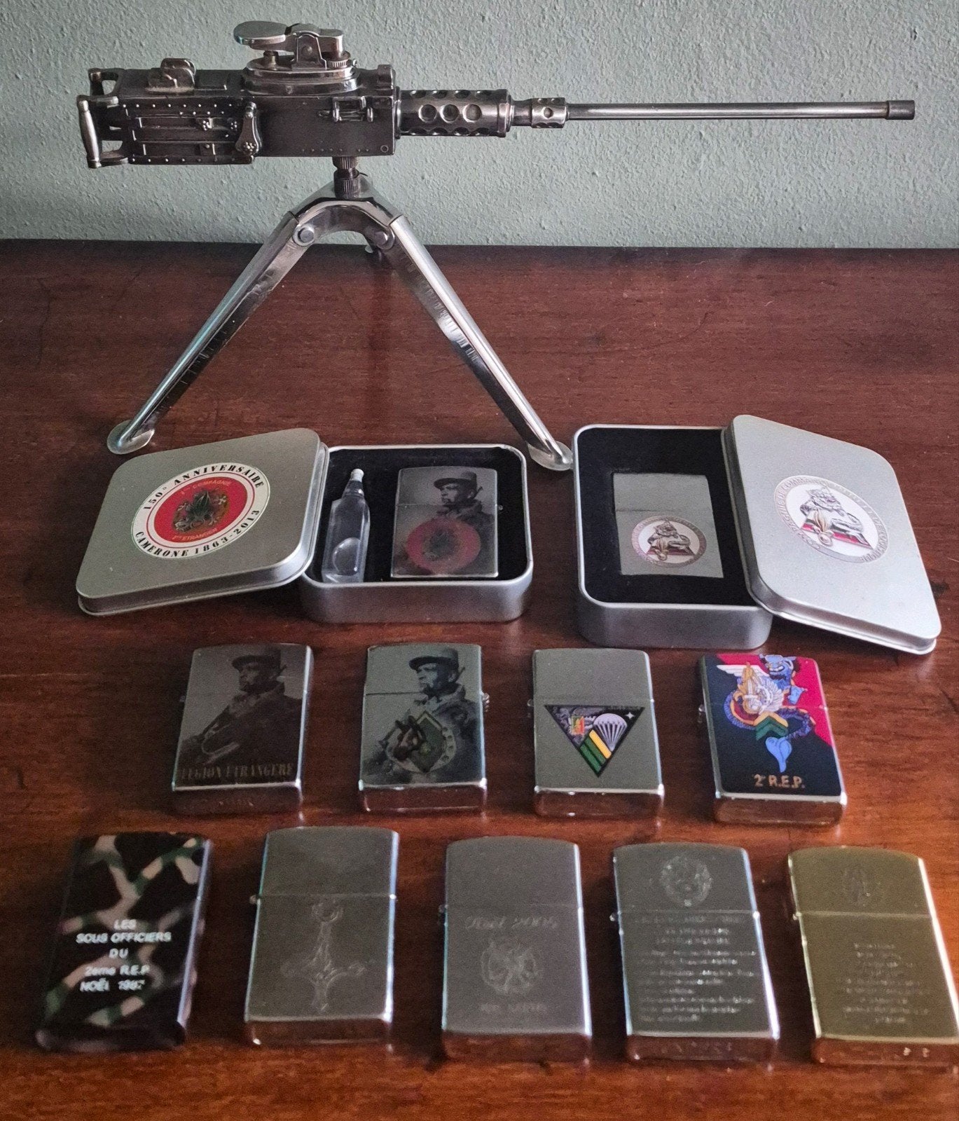 11 zippo's lookalike's vreemdelingenlegioen 1 50cal browning, Ophalen of Verzenden, Aansteker
