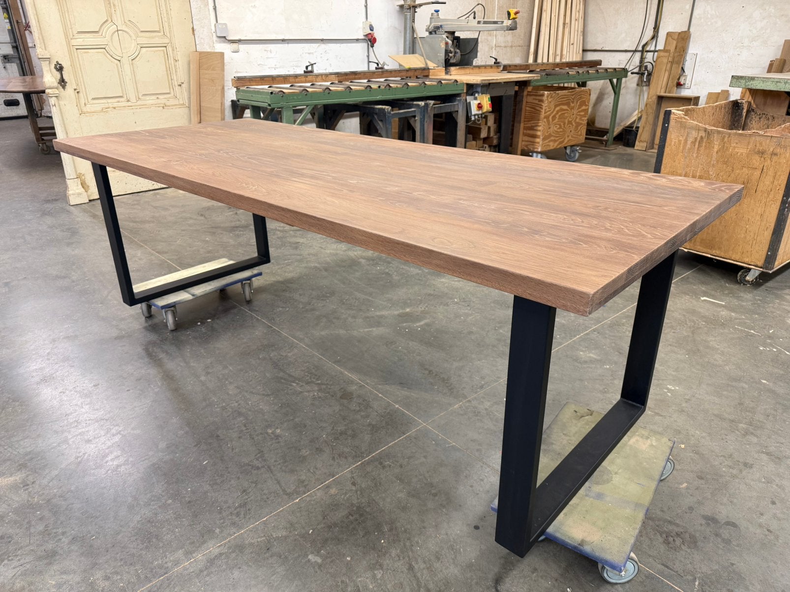 Showroom model eettafel verouderd eiken 240x98, Huis en Inrichting, Ophalen, 200 cm of meer, 50 tot 100 cm, Zo goed als nieuw