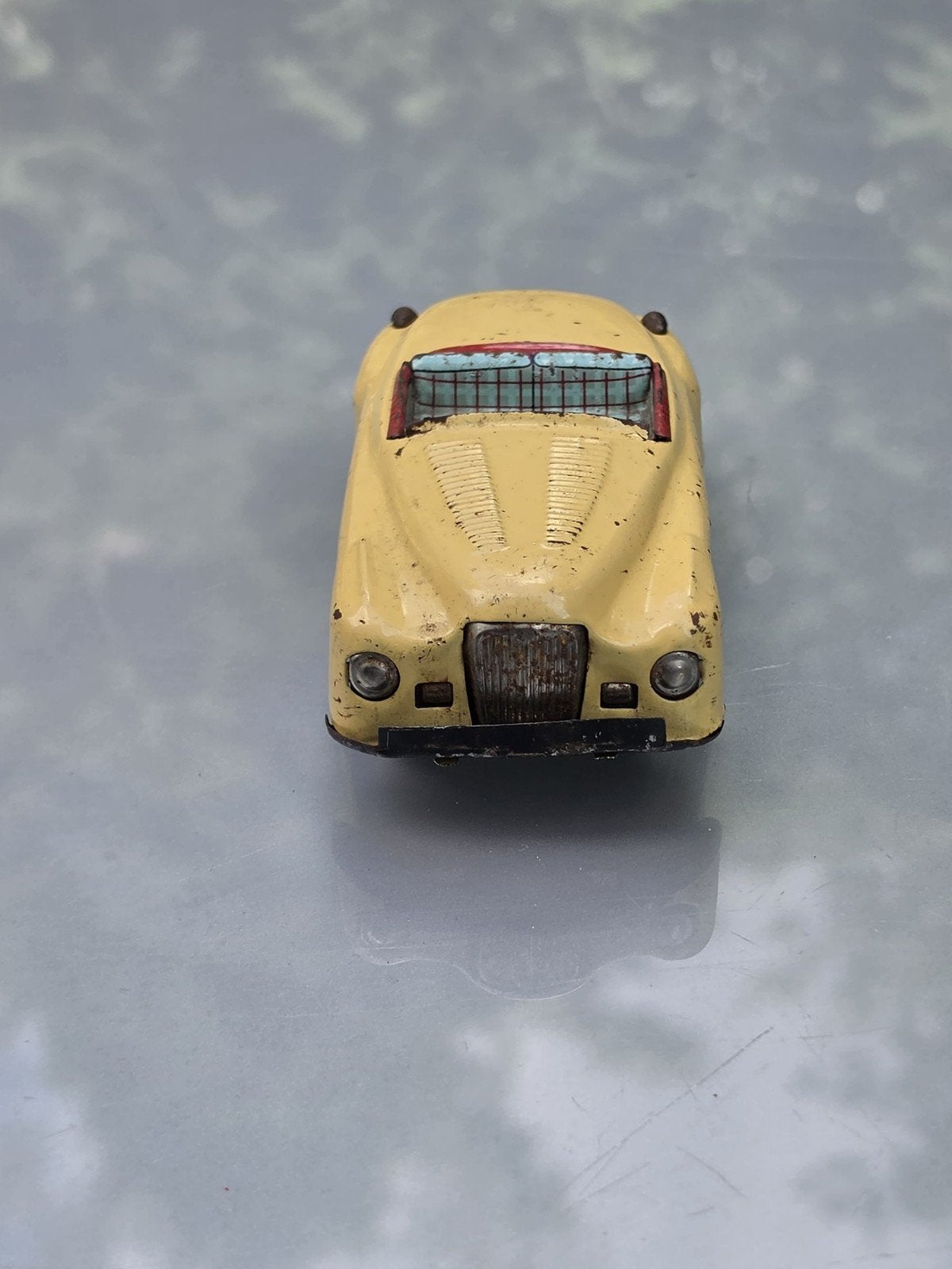 Oud blikken Bandai Kaiser Darrin speelgoed auto modelauto, Antiek en Kunst, Ophalen of Verzenden