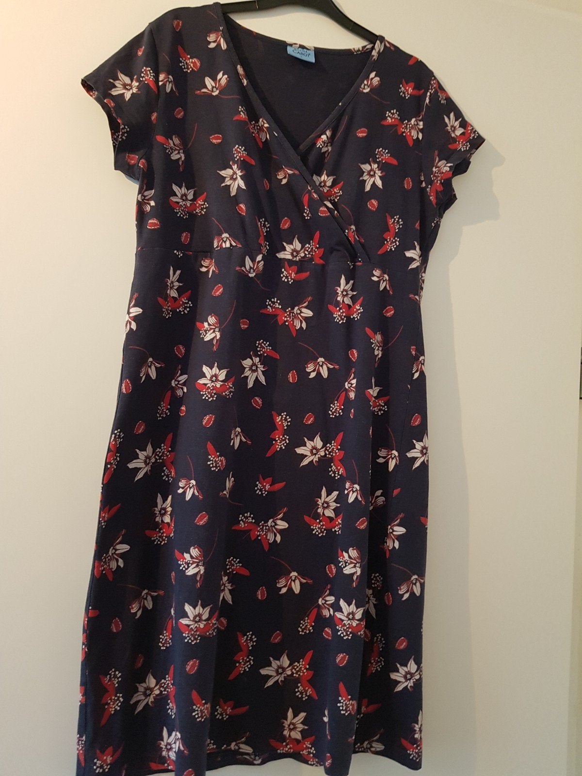 John Cabot Jurk Maat L - Donkerblauw met Bloemenprint, Maat 38/40 (M), Zo goed als nieuw, John Cabot, Verzenden