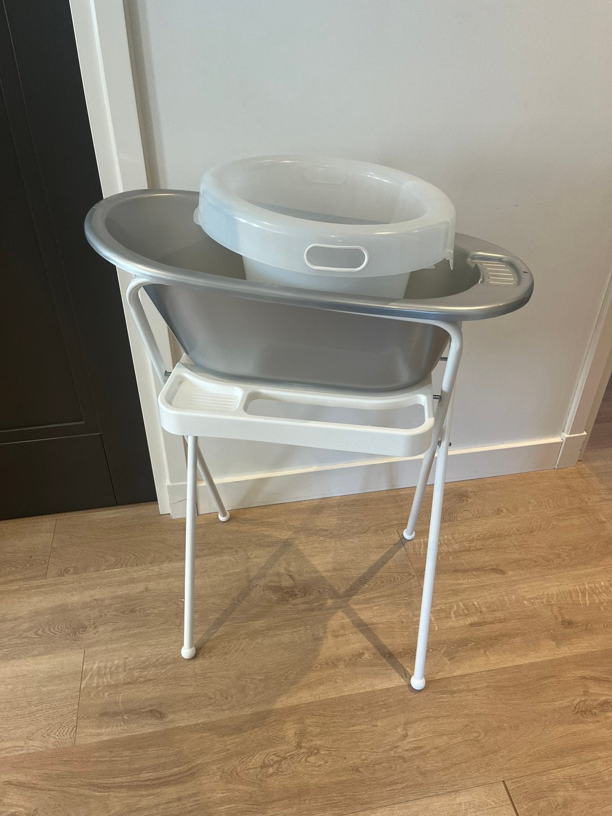 Babybadje met standaard en tummytub, Kinderen en Baby's, Badjes en Verzorging, Ophalen, Zo goed als nieuw, Badje, Standaard