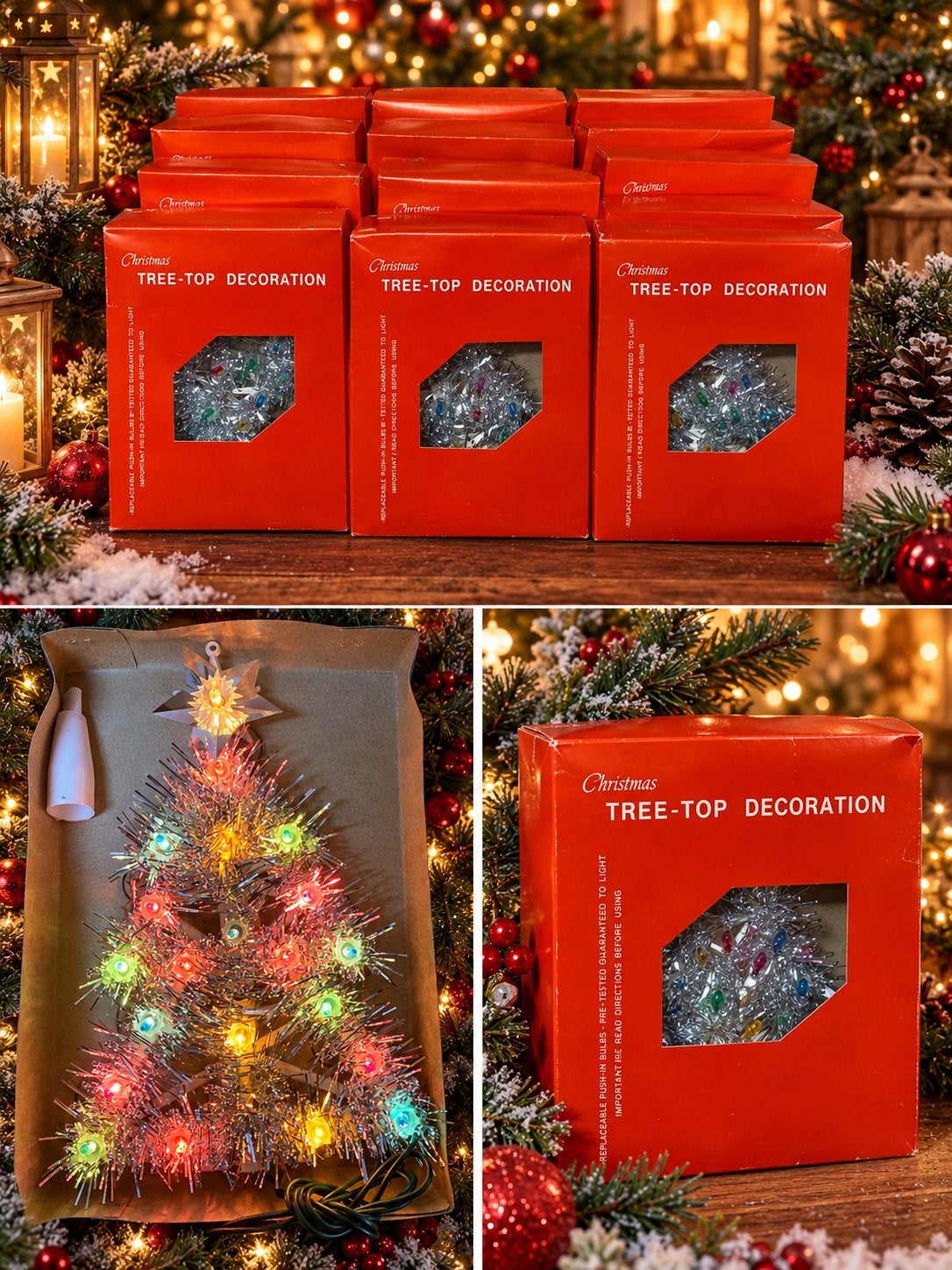 oude winkelvoorraad vintage kerstboomtoppen 14 stuks, Ophalen of Verzenden, Zo goed als nieuw
