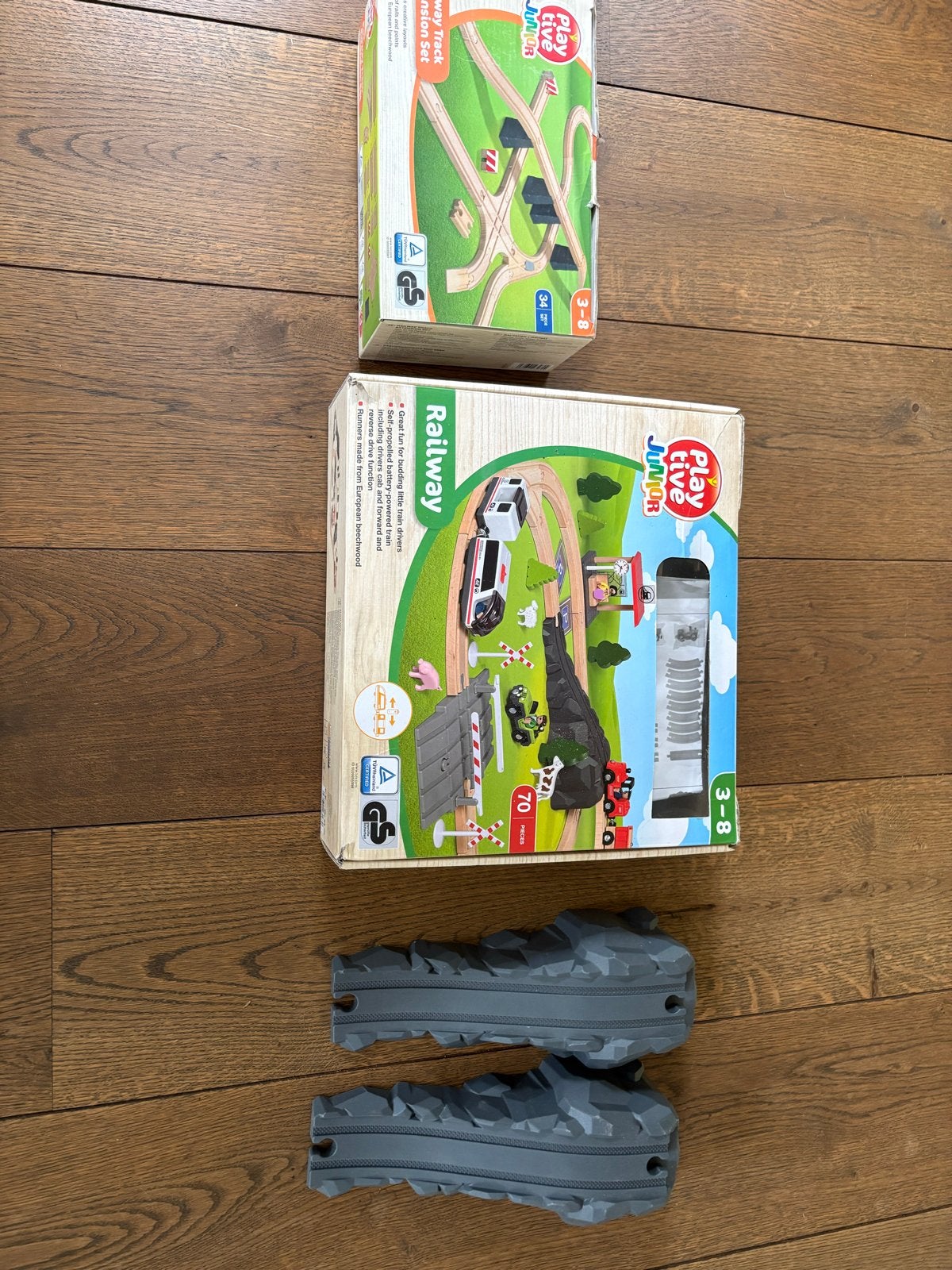 Playtive Houten Treinset met Uitbreiding - Compleet & Werken, Overige merken, Racebaan, Ophalen of Verzenden, Zo goed als nieuw