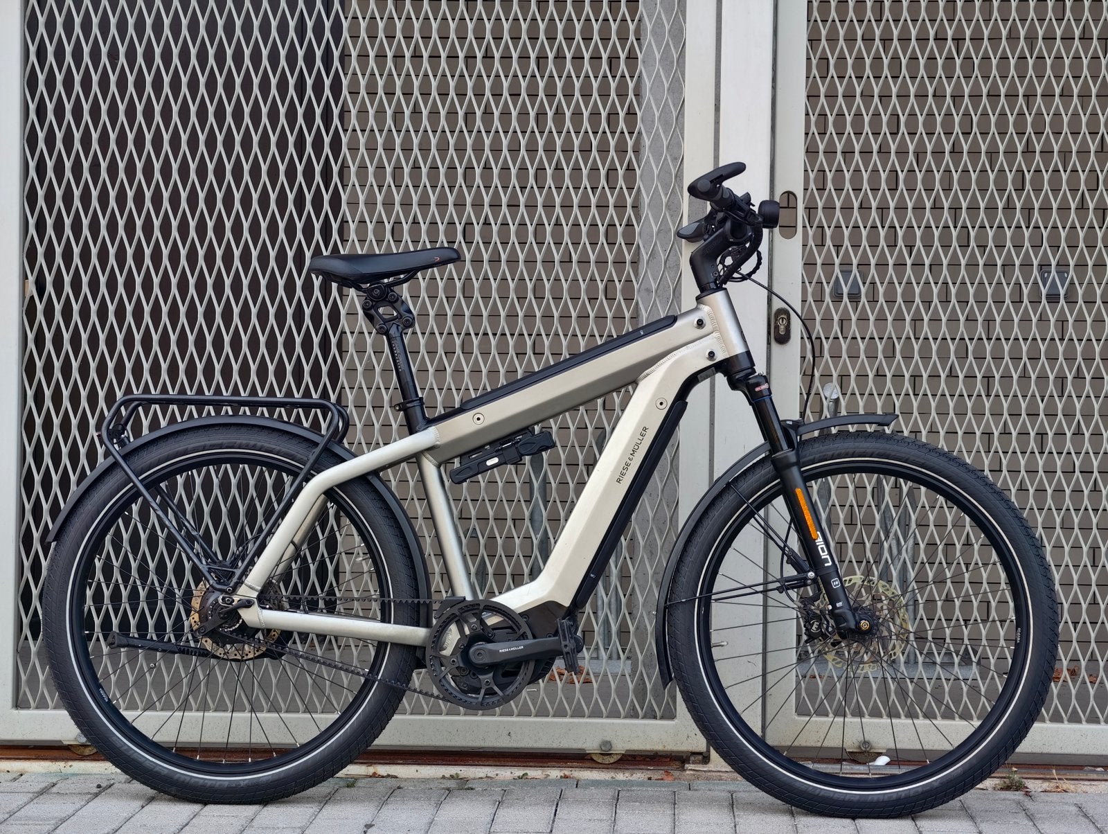 elektrische fiets Riese & Müller Supercharger Rohloff 14e, Zo goed als nieuw, 51 tot 55 cm, 50 km per accu of meer, Ophalen