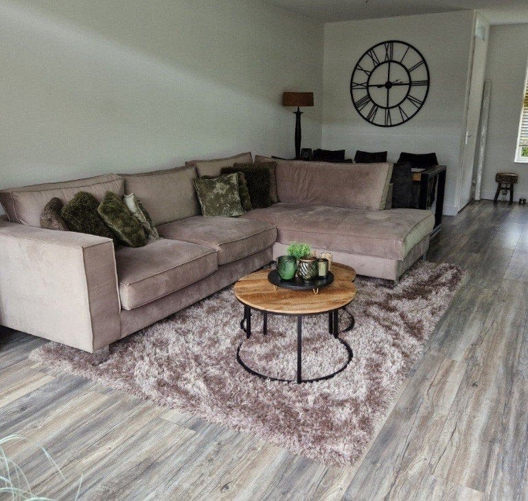 Gratis ophalen fluffy vloer kleed taupe, Ophalen, Modern, Comfortabel, Gebruikt, 200 cm of meer