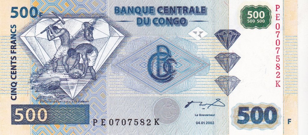 BANQUE CENTRALE DU CONGO 2002   500 FRANCS   PRACHTIG / UN, Ophalen of Verzenden, Overige landen