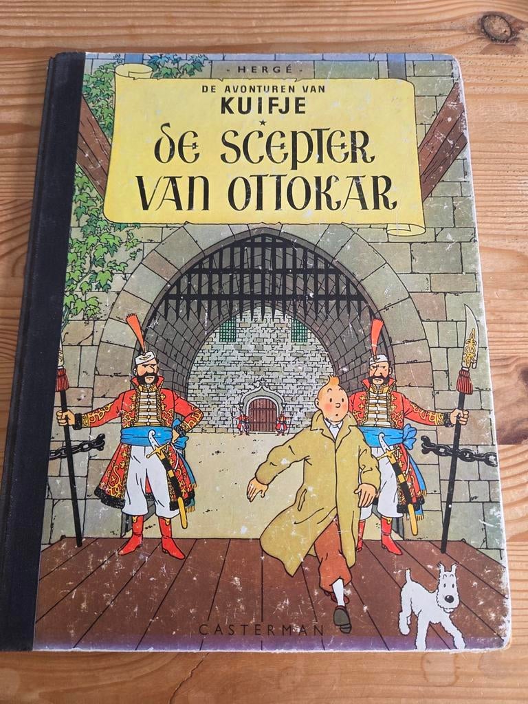 Kuifje: De Scepter van Ottokar - Hardcover (1947), Eén stripboek, Ophalen of Verzenden, Gelezen, Hergé