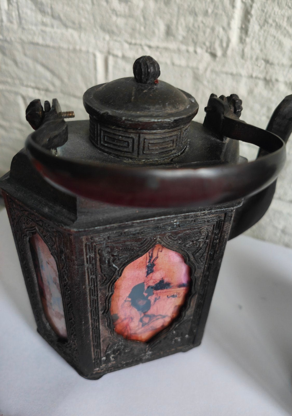 Chinese tinnen? theepot en theebus, Antiek en Kunst, Ophalen of Verzenden