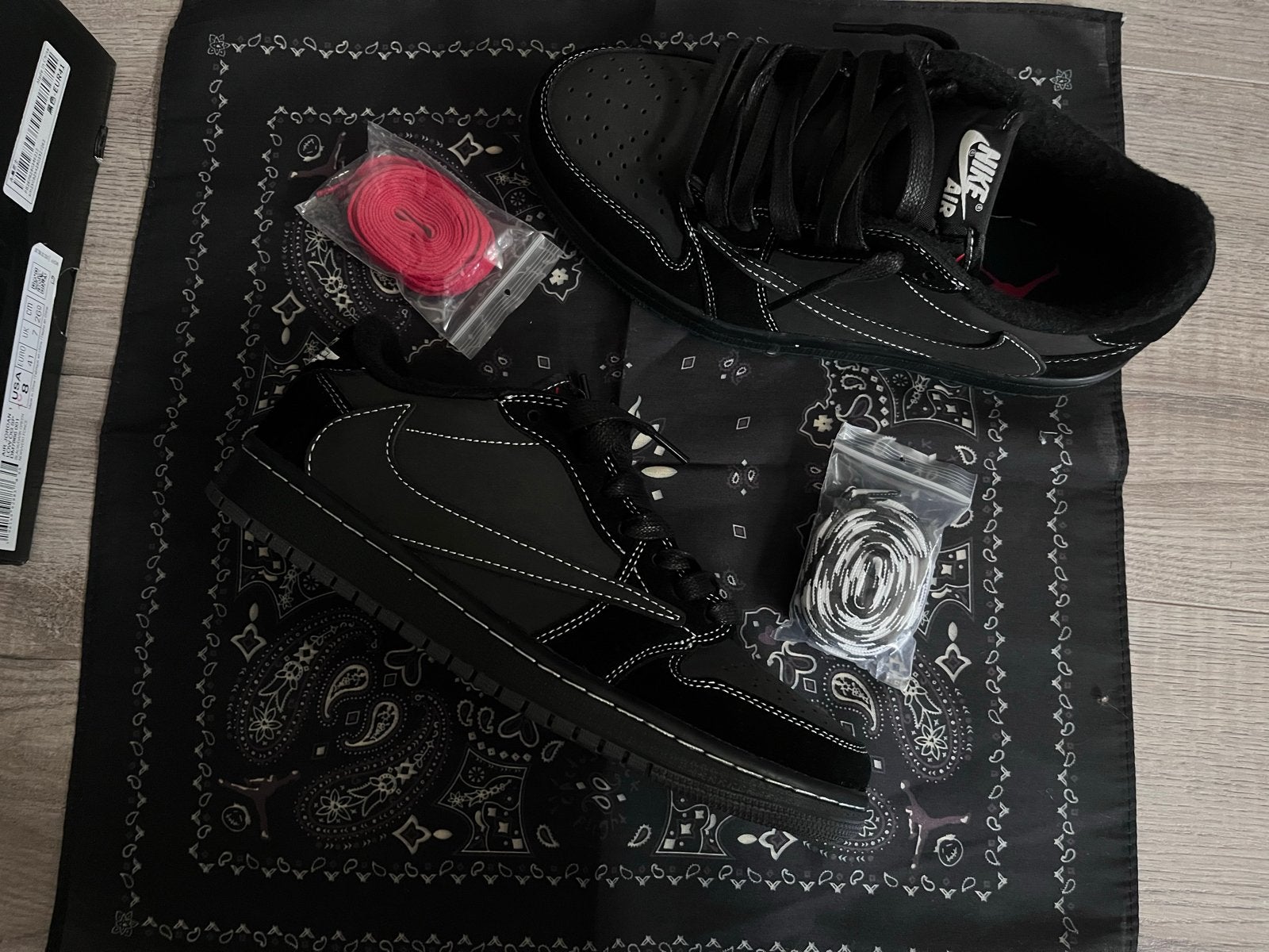 Jordan Travis Scott Phantom Black Maat 41, Ophalen, Nieuw, Zwart, Sneakers of Gympen