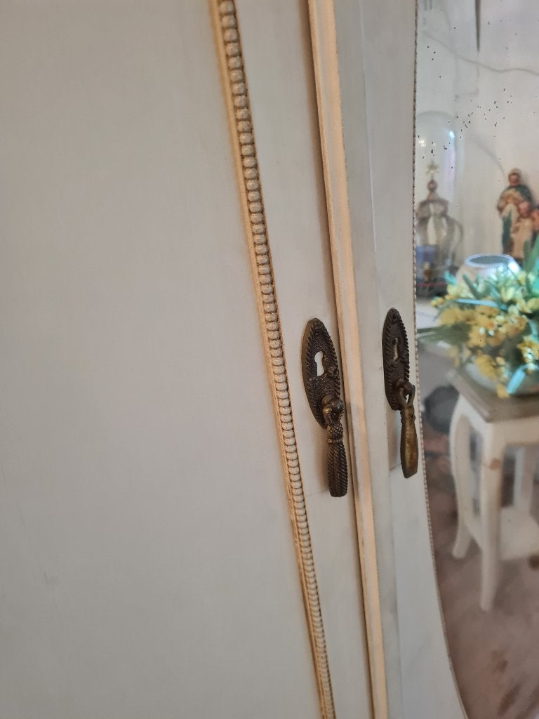 Antieke linnenkast/kleding 3-deurs 1 spiegel deur, Huis en Inrichting, Kasten | Kledingkasten, Heikant 21 Kaatsheuvel, 100 tot 150 cm