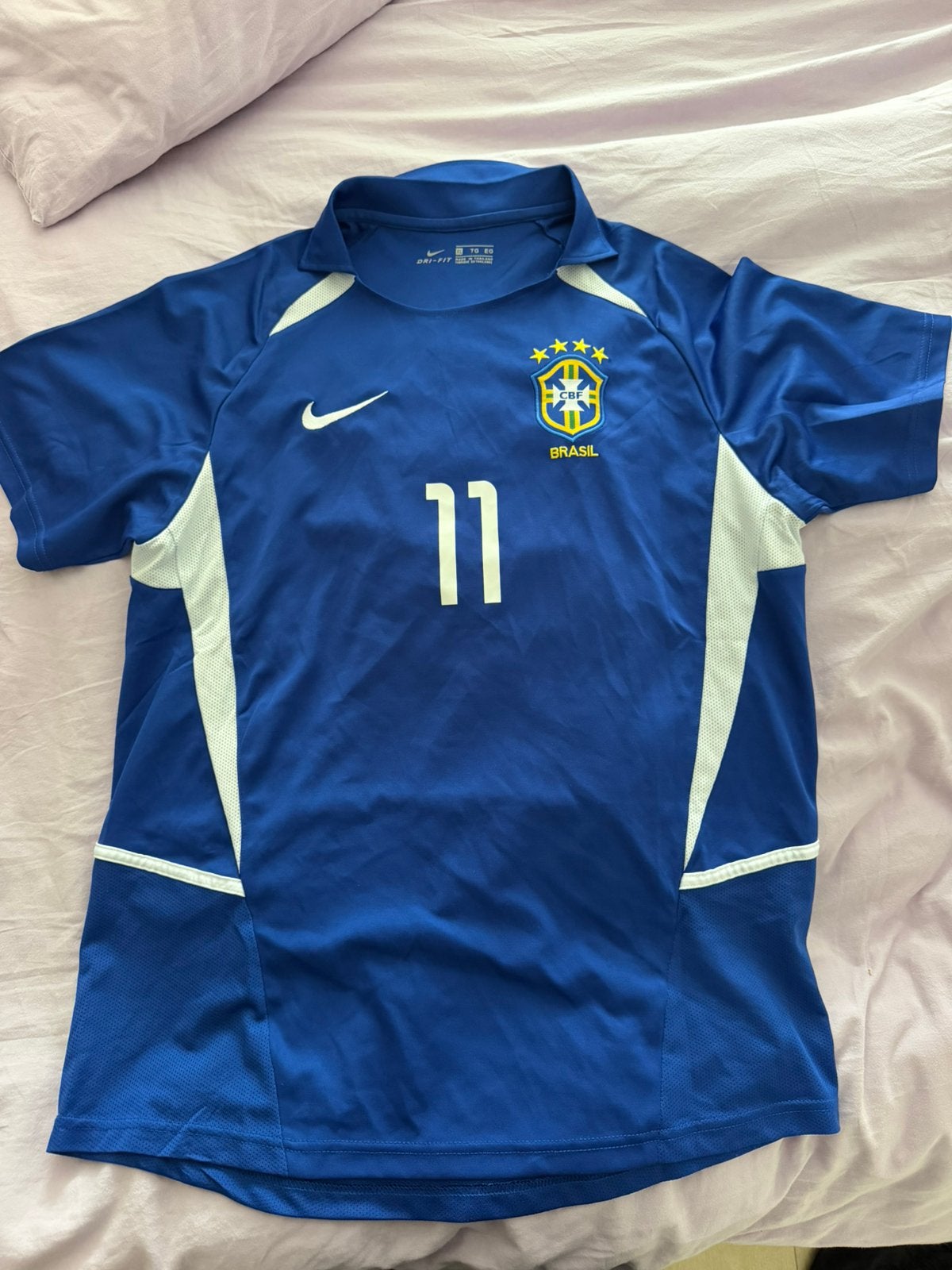 Brazilie uitshirt 2002 #11 Ronaldinho XL, Maat XL, Ophalen of Verzenden, Zo goed als nieuw, Shirt