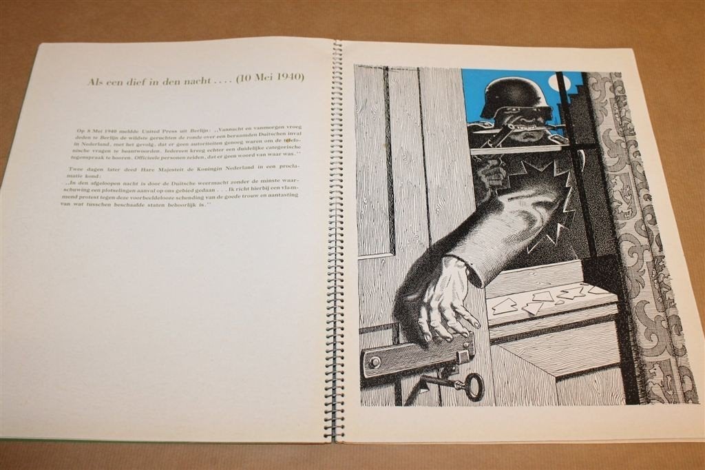 Nachtmerrie over Nederland — Karikaturen Bezetting 1945, Ophalen of Verzenden, Tweede Wereldoorlog, Gelezen, Overige onderwerpen