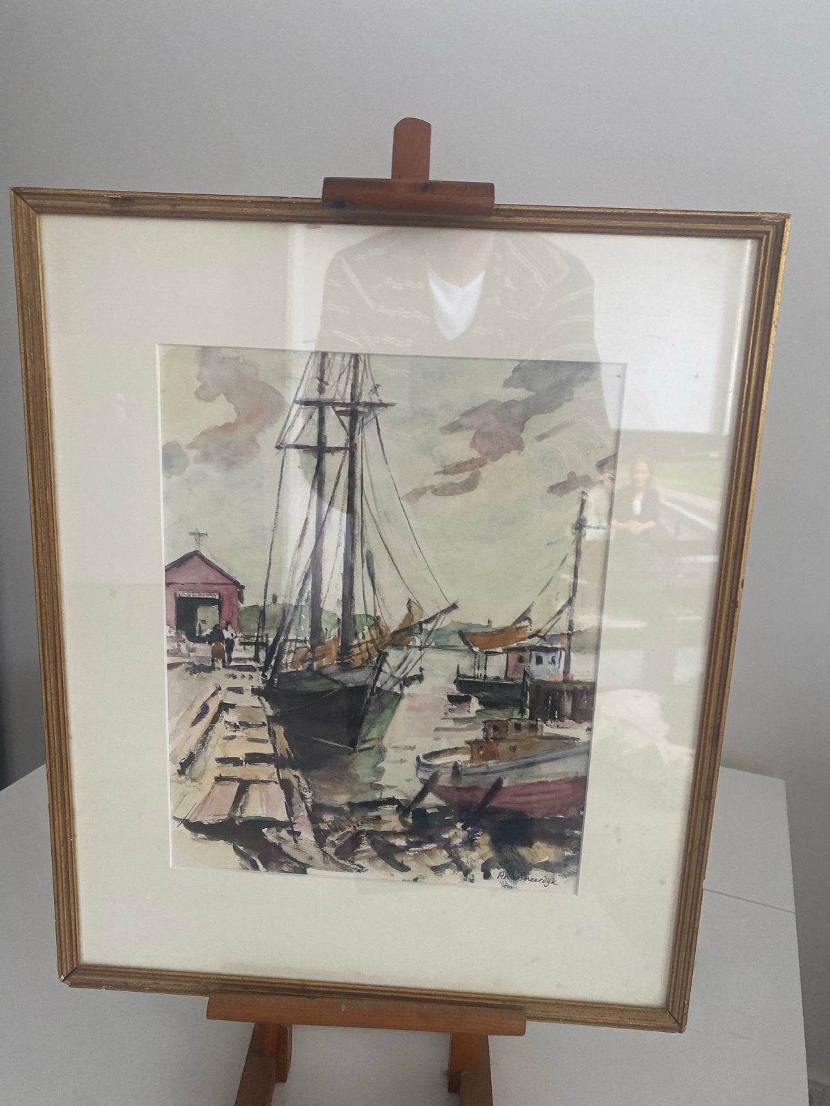 Anton Smeerdijk, Ophalen, Maritiem / water, Realistisch, Aquarel